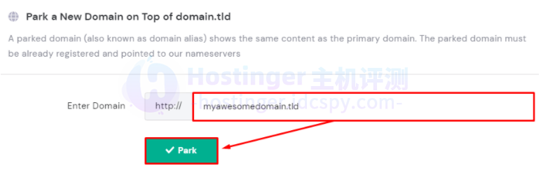 Hostinger主机在hPanel面板上停放域名