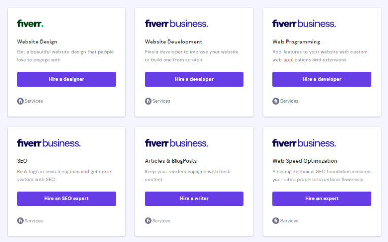 Power Store上提供的Fiverr服务