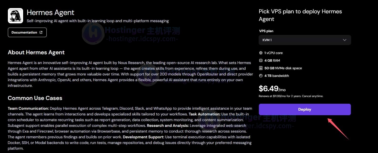 Hostinger Hermes Agent VPS